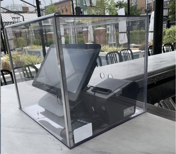 Clear polycarbonate cover for micros POS system